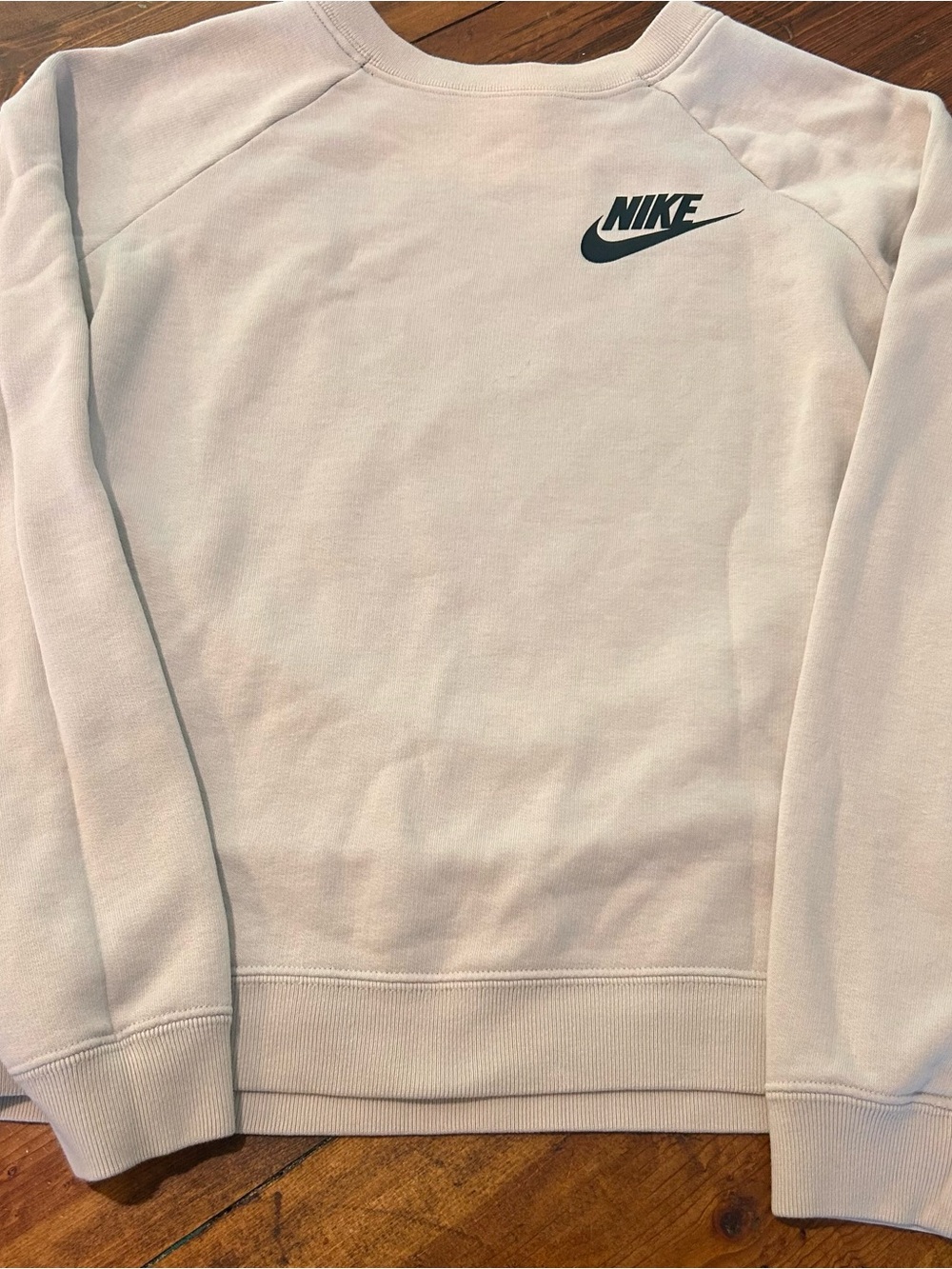 Nike Cream Crewneck Sweatshirt with Black Swoosh